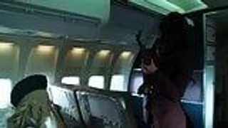 Zwei asiatische Huren werden im Flugzeug hart gefickt