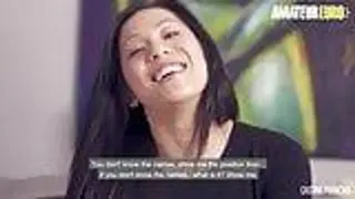 Sexy asiatische Teen beim ersten Casting - Asiatin reitet ihren ersten Schwanz